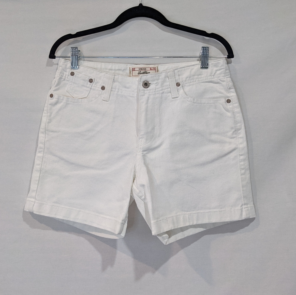 Levi's White Cotton Denim Jean Shorts Size Misses 8